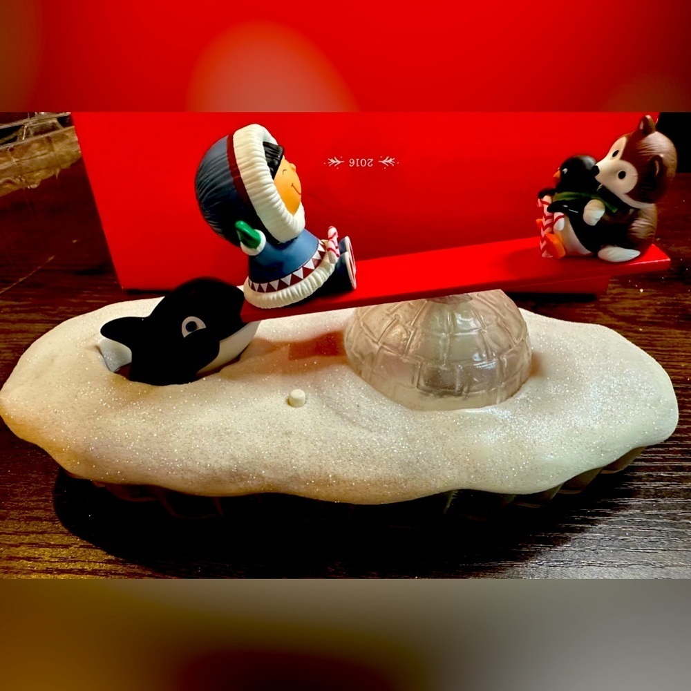 Hallmark Keepsake Seesaw Shenanigans Tabletop Decoration, Frosty Friends​​​